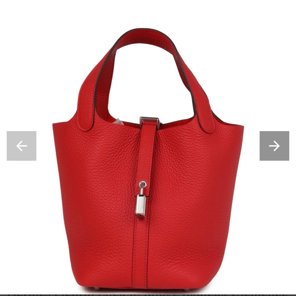 Hermes Picotin Lock 18 Rouge Radieux Clemence Palladium Hardware